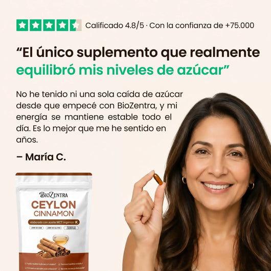 Biozentra - Canela de Ceylon 7200mg con Aceite MCT